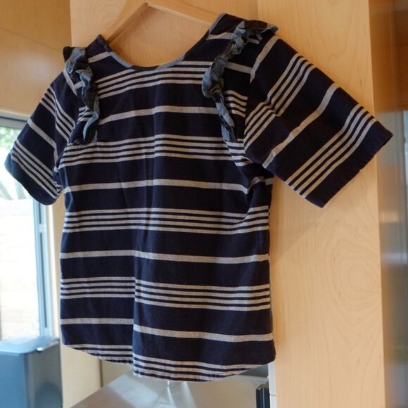 ace&jig Cotton Scoop Neck Top with Ruffle Detail Sz. Small - Picture 5 of 5